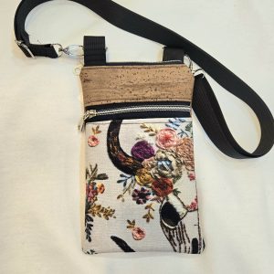 Floral Skull Cellphone Crossbody