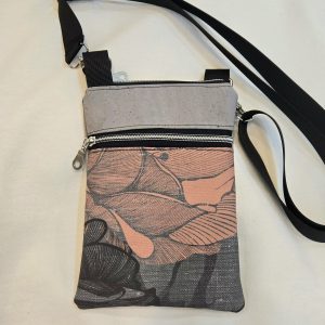 Grey Floral Cellphone Crossbody